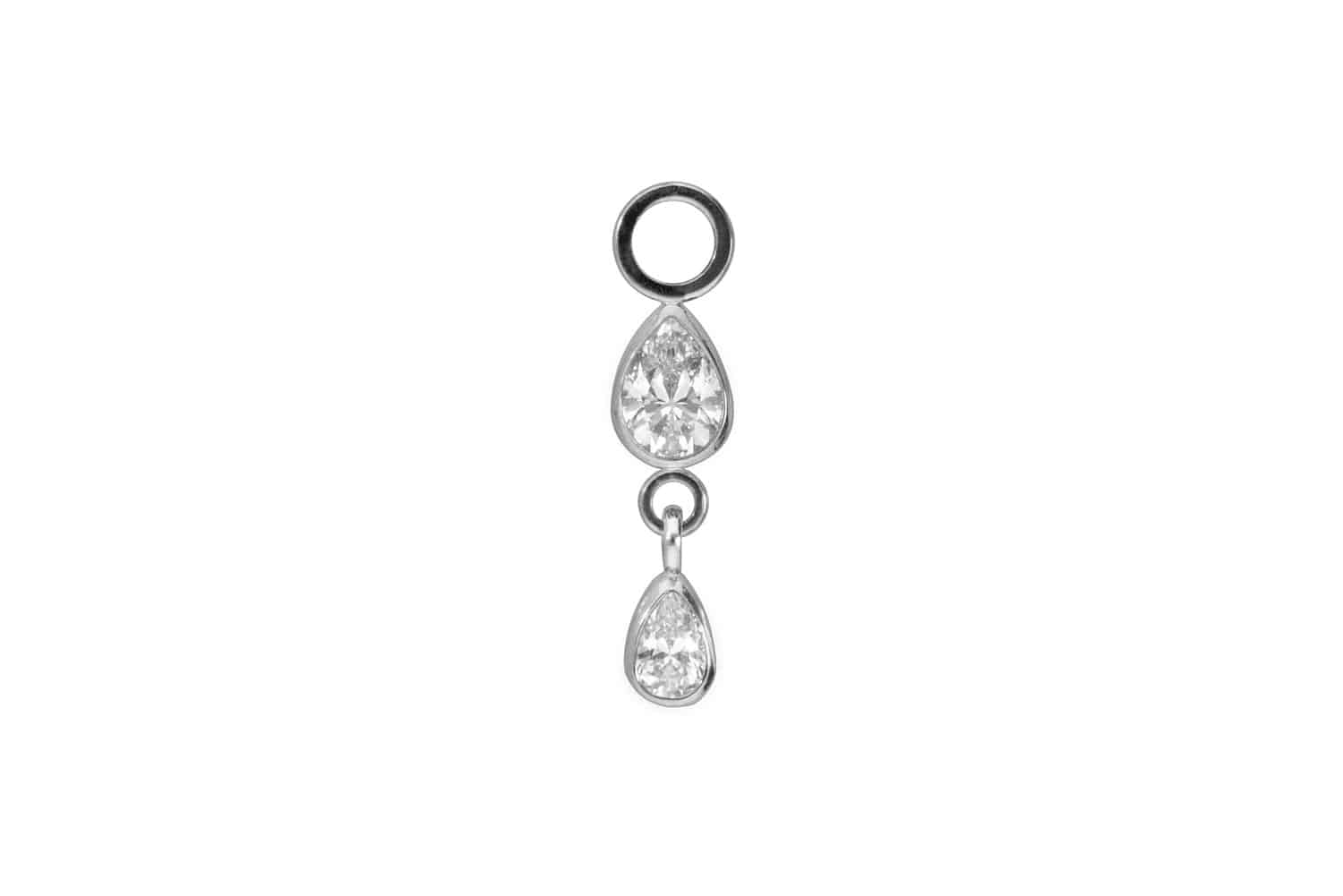 Titan Anhänger für Clicker 2 KRISTALLTROPFEN von Piercingline
